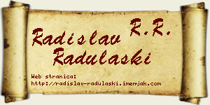 Radislav Radulaški vizit kartica